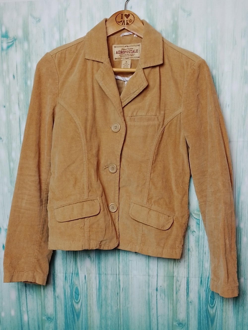 Aeropostale Women's Camel Corduroy Blazer Medium